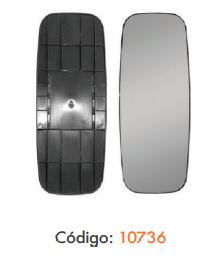 BASE COM VIDRO ESPELHO RETROVISOR MAIOR CONVEXO LE/LD SEM DESEMBAÇADOR VOLVO FH / FM ATÉ 2009