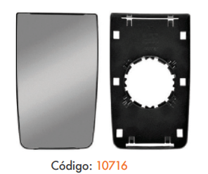 BASE COM VIDRO ESPELHO RETROVISOR MÉDIO CONVEXO SEM DESEMBAÇADOR VW CONSTELLATION 2012 EM DIANTE